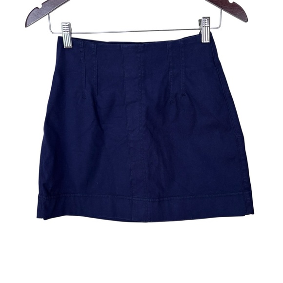 Spanx Stretch Twill Mini Skirt In Lapis Blue Women’s Size XS - Picture 3 of 8